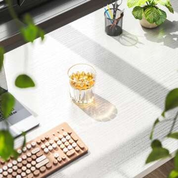 Coleshome 32 Inch Small Computer Desk, Modern Simple Style Desk for Home Office, Study Student Writing Desk, White