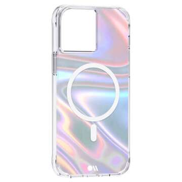 Case-Mate Soap Bubble iPhone 13 Pro Max Case [10ft Drop Protection] [Compatible with MagSafe] Luxury Phone Case for iPhone 13 Pro Max - Iridescent Swirl Effect, Anti-Scratch, Shockproof - Iridescent