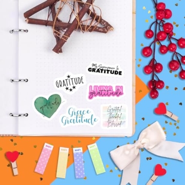 BulbaCraft Gratitude Stickers - Waterproof Vinyl Decals for Gifts & Decor