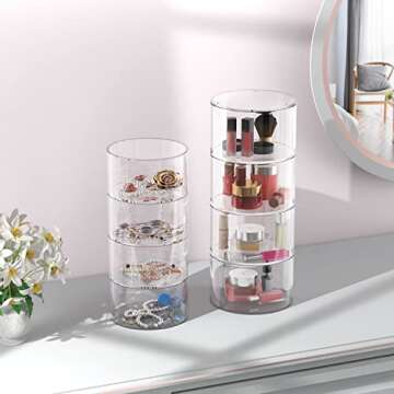 Janaden Belt Organizer, Acrylic Belt Display Storage Box, Clear Belt Case Storage Holder, Multi-Layers Acrylic Accessory Organizers for Jewelry, Watch, Bracelet (Set of 8)