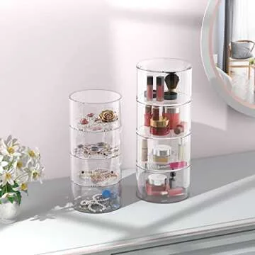 Janaden Belt Organizer, Acrylic Belt Display Storage Box, Clear Belt Case Storage Holder, Multi-Layers Acrylic Accessory Organizers for Jewelry, Watch, Bracelet (Set of 8)