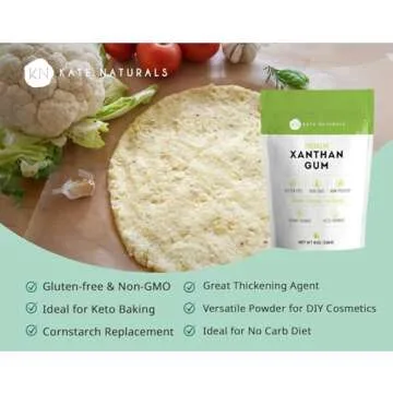 Kate Naturals Xanthan Gum for Baking, Ice Cream & Thickener (8oz, Gluten Free, Food Grade, Skin Care...