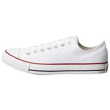 Converse Unisex Chuck Taylor All Star Low Top Optical White/White/White Sneakers - 9.5 B(M) US Women / 7.5 D(M) US Men