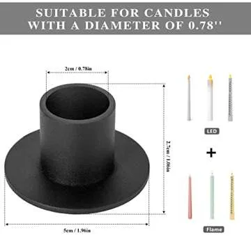 HUANGXIN 4 Pcs Black Candle Holders Retro Candlestick Holder Farmhouse Decor for Home Wedding Party ...
