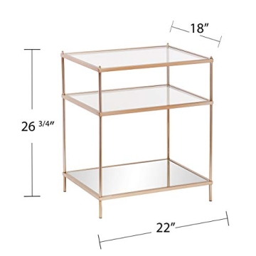 SEI Furniture Knox Side Table - Elegant Gold Metal Frame
