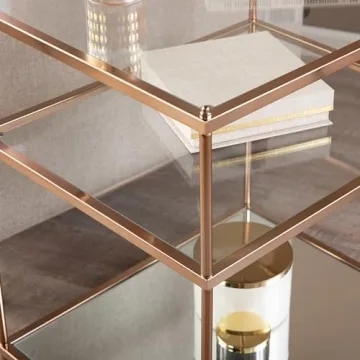SEI Furniture Knox Side Table - Elegant Gold Metal Frame