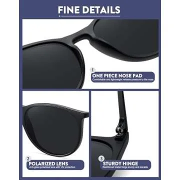 WOWSUN Retro sunglasses womens 2024 trendy round classic glasses