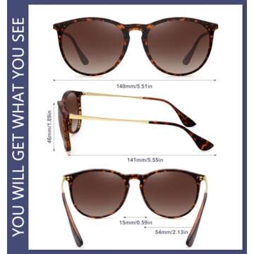 WOWSUN Retro sunglasses womens 2024 trendy round classic glasses