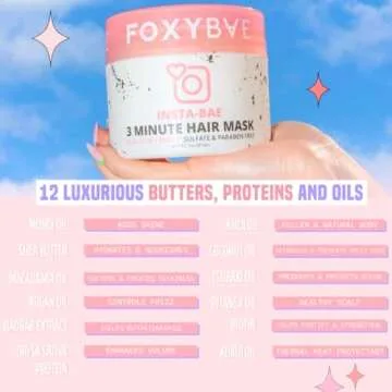 FoxyBae 3-Minute Hair Mask - with Biotin - for Dryness, Damage, Growth - Deep Conditioning, Hydrating, Moisturizing - Insta-Bae - 7 Fl Oz