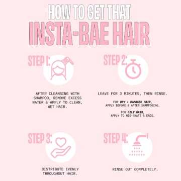 FoxyBae 3-Minute Hair Mask - with Biotin - for Dryness, Damage, Growth - Deep Conditioning, Hydrating, Moisturizing - Insta-Bae - 7 Fl Oz