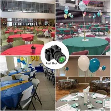 Anborfly Plastic Tablecloth 6 Pack Disposable Round Table Cloths 84in. x 84in. Table Covers for Parties Birthdays Picnic Weddings Christmas Indoor or Outdoor Use(Dark Blue)