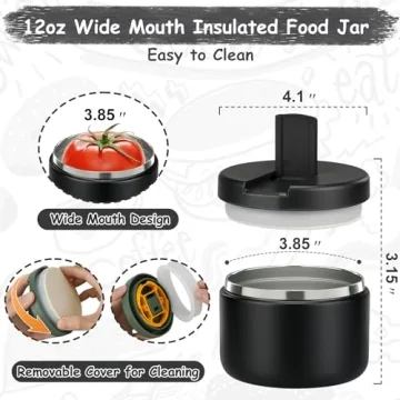 Pawtong 12oz Insulated Vacuum Food Jar for Kids