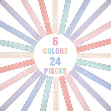 24 Pcs Pastel Highlighters Aesthetic Cute Highlighters with Chisel Aesthetic Pens Assorted Colors Aesthetic Markers School Supplies Highlighters No Bleed for Office Journaling Supplies (Vivid Color)