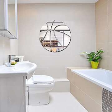 ufengke Basketball Mirror Wall Decal for Kids' Rooms - 3D Wall Stickers