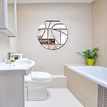 ufengke Basketball Mirror Wall Decal for Kids' Rooms - 3D Wall Stickers