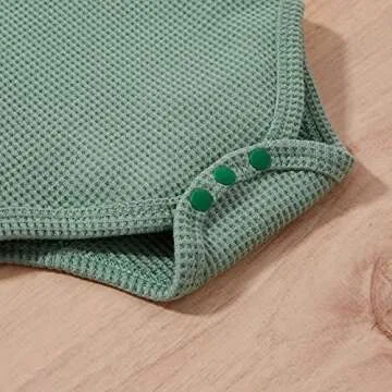 One opening Toddler Baby Boy Girl Clothes Outfits Ribbed Long Sleeve Pullover Sweatshirts Pants Newborn Girl Outfit Set(Green C, 12-18 month)