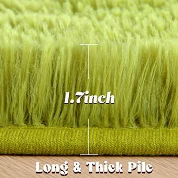 junovo Round Rug 6x6 Feet Fluffy Soft Area Rugs for Kids Girls Room Princess Castle Plush Shaggy Car...