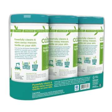 Caboo All Purpose Bamboo Cleaning Wipes, Eco Friendly Multi-Surface Kitchen Wipes - 3 Canisters with...