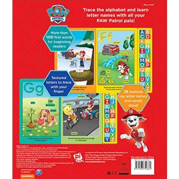 PAW Patrol Chase, Skye, Marshall, and More! - Trace and Say 26-Button Early Learning Sound Book - Al...