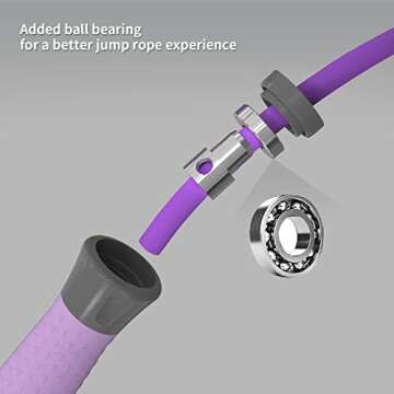 HEREROPE Jump Ropes for Fitness, Adjustable Jump Rope for Women Men, 1/4lb Weighted Jump Rope with 7mm PVC Skipping Rope, No-Slip Grip, Great for Speed, Cardio & Tricks, Strength & Workouts