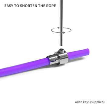 HEREROPE Jump Ropes for Fitness, Adjustable Jump Rope for Women Men, 1/4lb Weighted Jump Rope with 7mm PVC Skipping Rope, No-Slip Grip, Great for Speed, Cardio & Tricks, Strength & Workouts