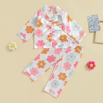 Buy MAINESAKA Baby Girl Satin Pajama Set for Summer Sleepwear