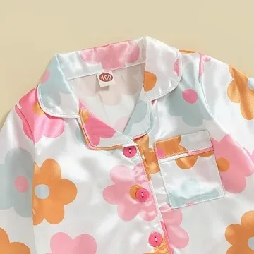Buy MAINESAKA Baby Girl Satin Pajama Set for Summer Sleepwear