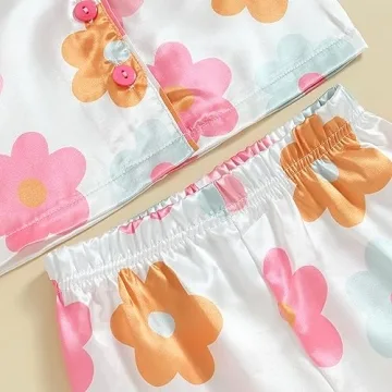 Buy MAINESAKA Baby Girl Satin Pajama Set for Summer Sleepwear