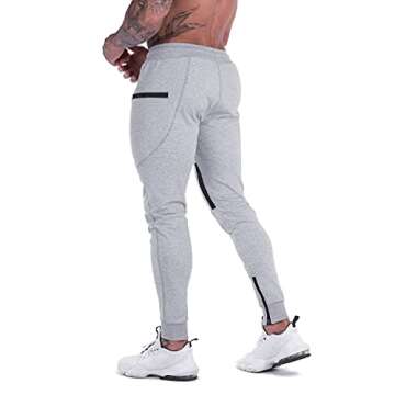 FIRSTGYM Men’s Slim Fit Joggers with Zipper Pockets
