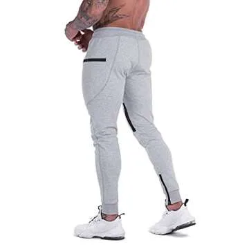 FIRSTGYM Men’s Slim Fit Joggers with Zipper Pockets