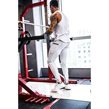 FIRSTGYM Men’s Slim Fit Joggers with Zipper Pockets