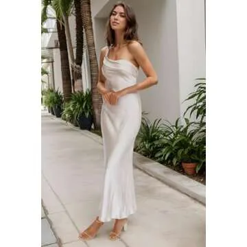 Elegant Maxi Bridesmaid Dress One Shoulder Prom Gown