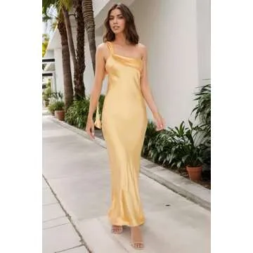 Elegant Maxi Bridesmaid Dress One Shoulder Prom Gown