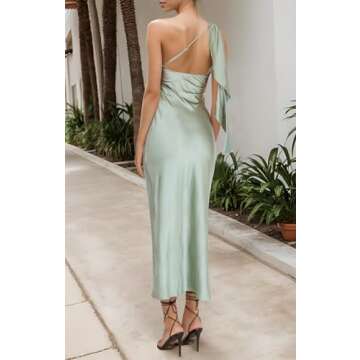 Elegant Maxi Bridesmaid Dress One Shoulder Prom Gown