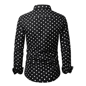 Stylish WDIRARA Men's Polka Dot Button Front Shirt
