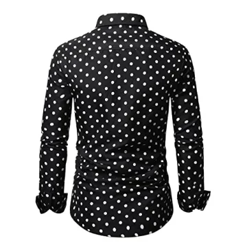 Stylish WDIRARA Men's Polka Dot Button Front Shirt