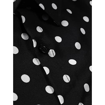 Stylish WDIRARA Men's Polka Dot Button Front Shirt