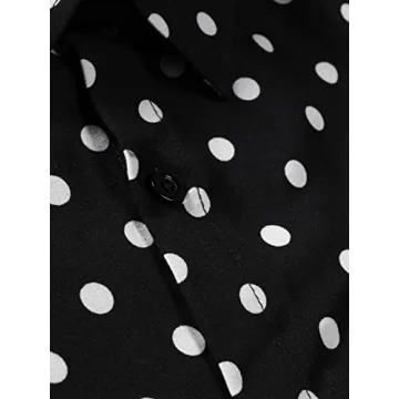 Stylish WDIRARA Men's Polka Dot Button Front Shirt