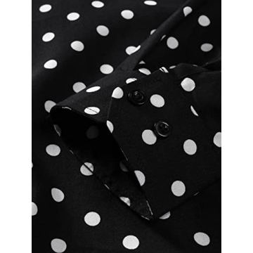 Stylish WDIRARA Men's Polka Dot Button Front Shirt