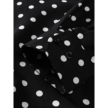 Stylish WDIRARA Men's Polka Dot Button Front Shirt