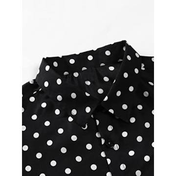 Stylish WDIRARA Men's Polka Dot Button Front Shirt