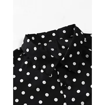 Stylish WDIRARA Men's Polka Dot Button Front Shirt