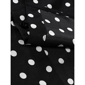 Stylish WDIRARA Men's Polka Dot Button Front Shirt