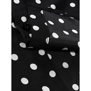 Stylish WDIRARA Men's Polka Dot Button Front Shirt