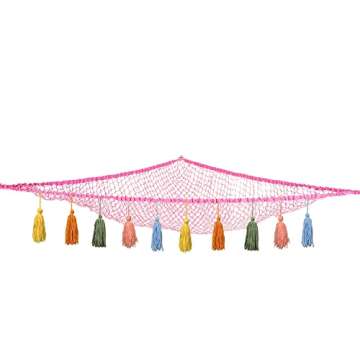 LXUNYI Stuffed Animal Net or Hammock, Net for Stuffed Animals, Boho Toy Net Hammock for Stuffed Animals with Tassels Corner Mesh Macrame Hanging Net Hammock for Plush Toy (Pink2)
