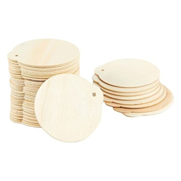 Juvale 48 Pack Wooden Circles for Creative Crafts