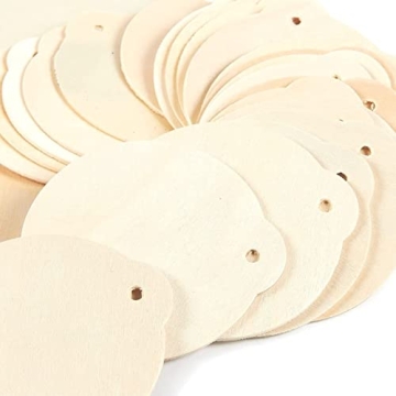 Juvale 48 Pack Wooden Circles for Creative Crafts