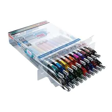 Pentel EnerGel RTX True Colors United (0.7mm) Medium Line, Assorted Ink, 20 Pack Box (BL77PC20MTCU)