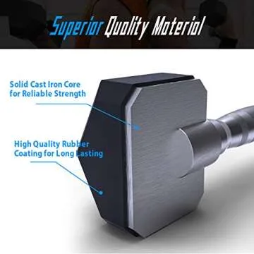 Balelinko Hex Dumbbells Free Weights Set with Metal Handles Rubber Encased Solid Cast Iron Hex Dumbbell in Pair, 20 LBS