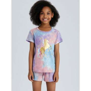 Unicorn Panda Pajamas Set for Big Girls Size 6-16